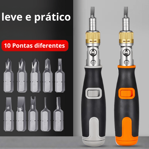 Chave de fenda MultiPro 10 em 1 + Brinde Surpresa 🎁 - Center Brasil