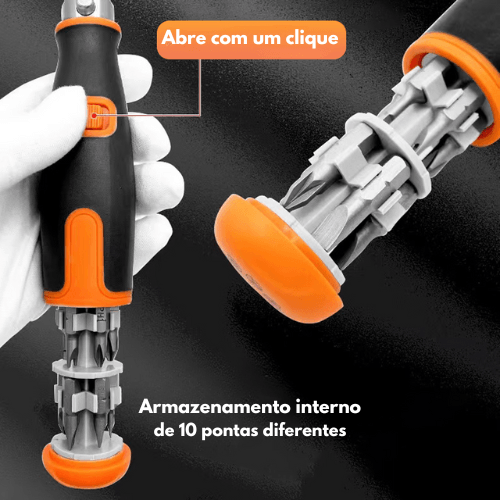 Chave de fenda MultiPro 10 em 1 + Brinde Surpresa 🎁 - Center Brasil